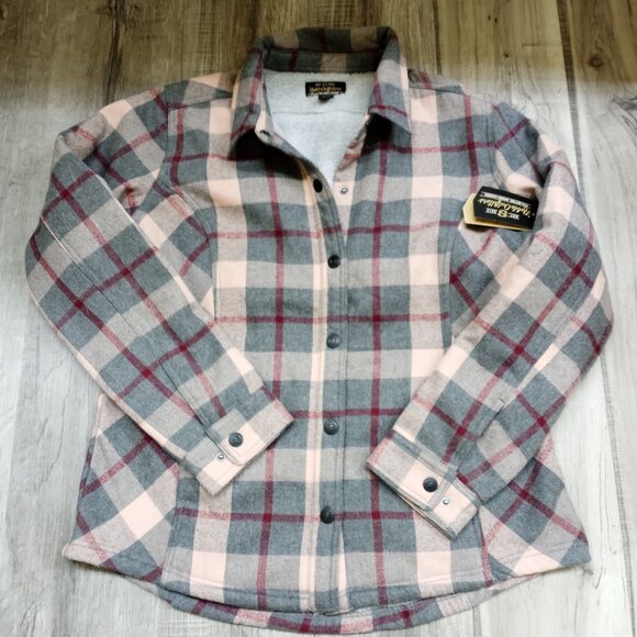 Women's Flannel Fleece Lined Snap Button Heavy Shirt Jacket NEW Lot of 2 - Picture 6 of 14